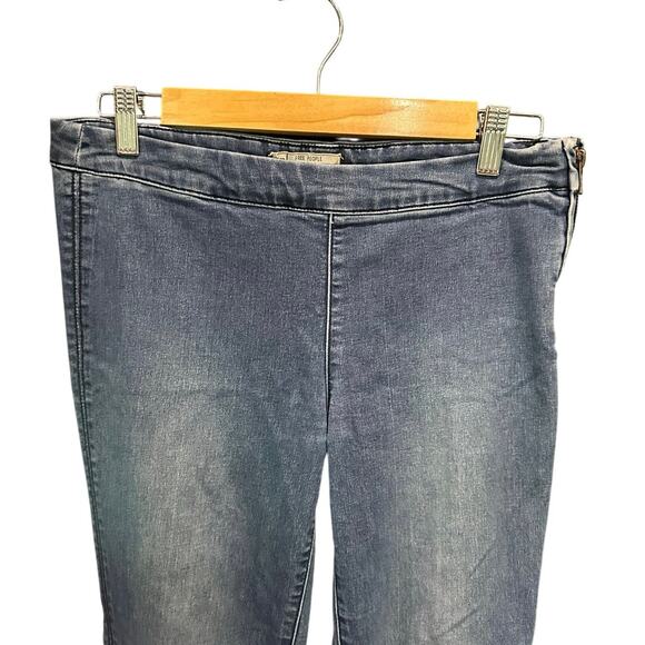 Free People Low Rise Split Hem Y2K Boho Coastal Cowgirl Pull On Flared Jeans 28 - Picture 5 of 14